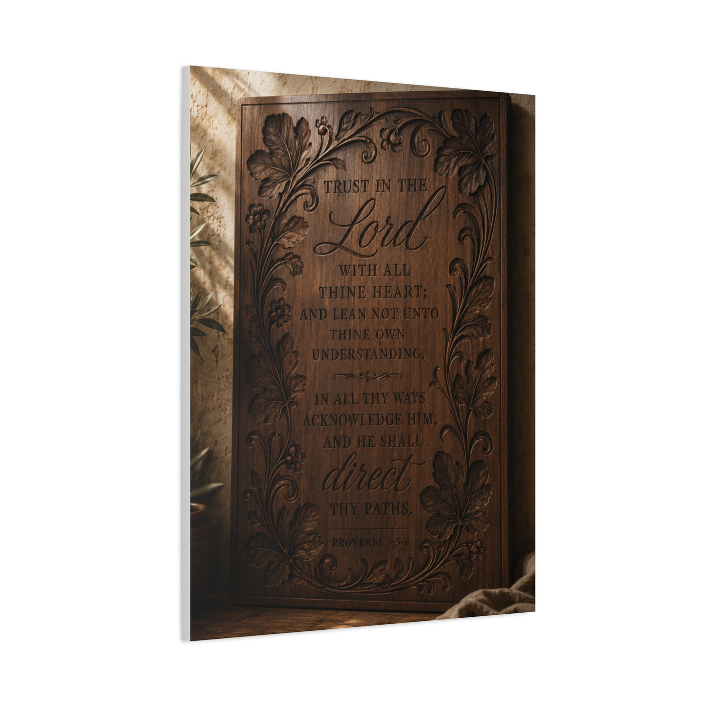 Trust in the Lord Carved Wood Plaque Wall Art & Canvas Print