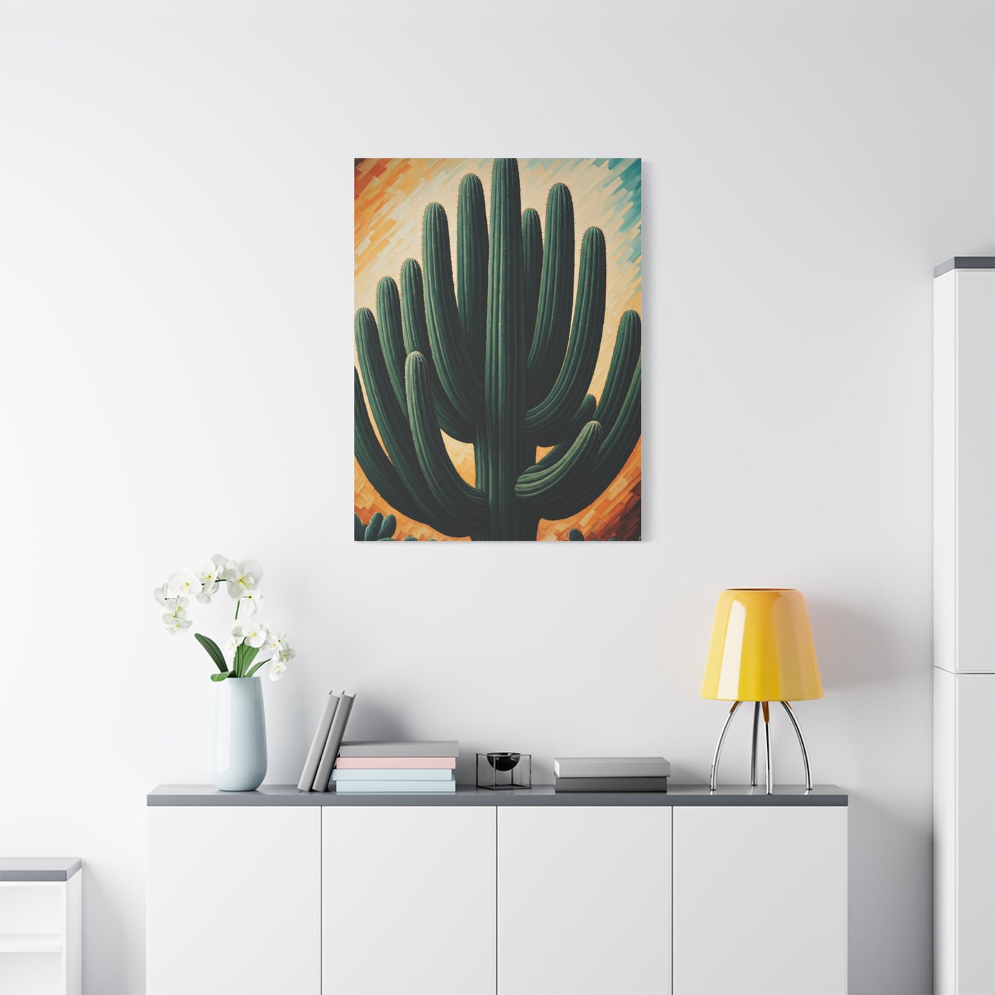 Textured Desert Saguaro Illustration Wall Art & Canvas Prints