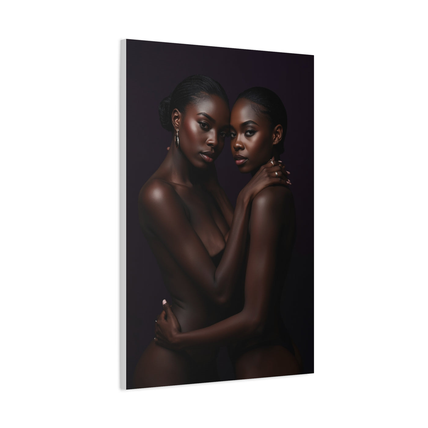 Intimate Dual Portrait Embrace Wall Art & Canvas Print