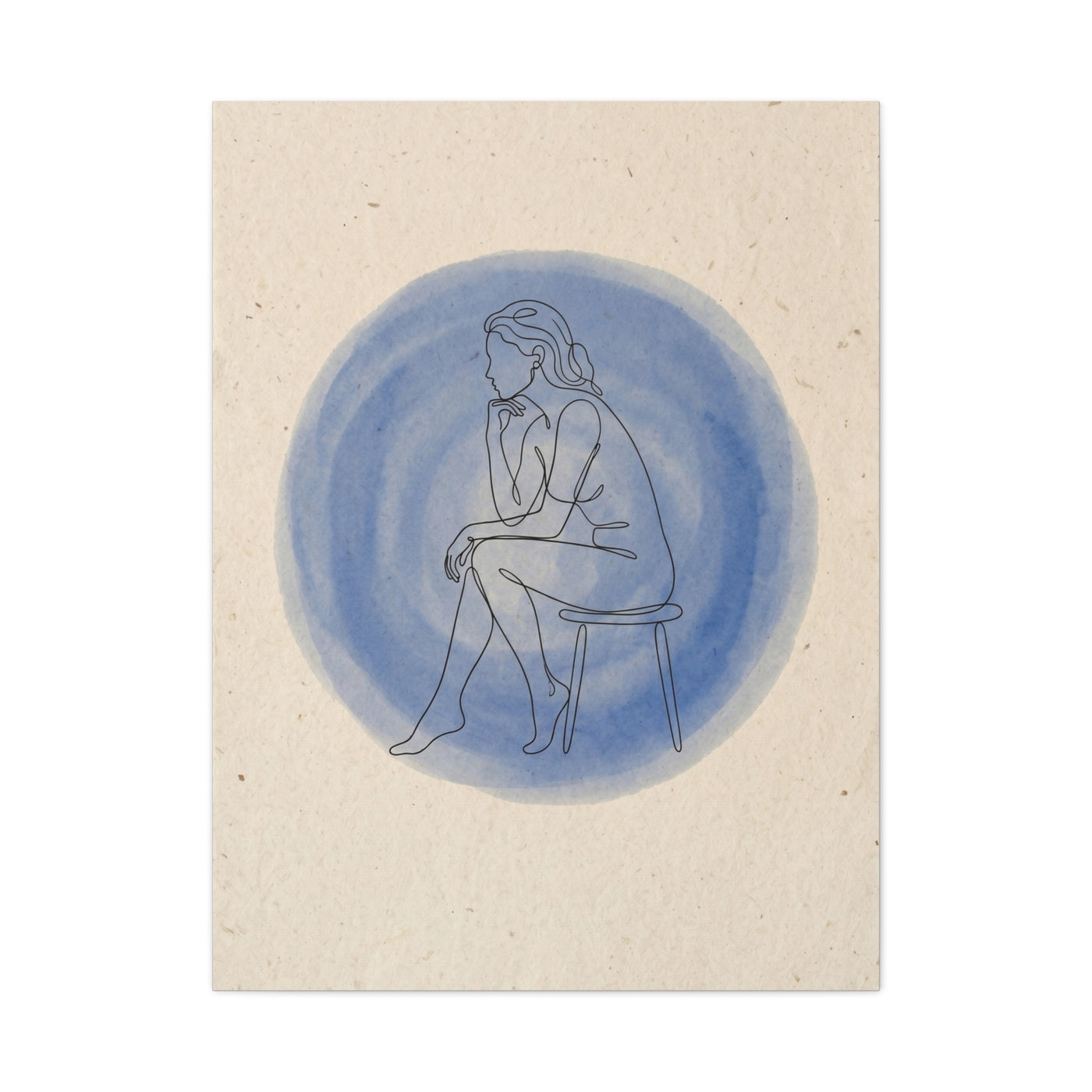 Minimal Thinker Line Art Composition Wall Art & Canvas Print