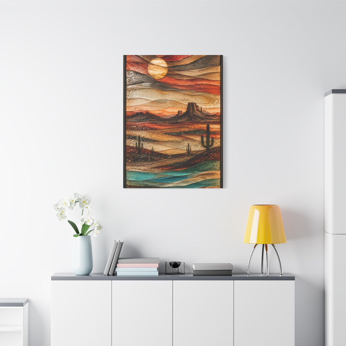 Fused Glass Desert Mirage Southwest Wall Art & Canvas Print