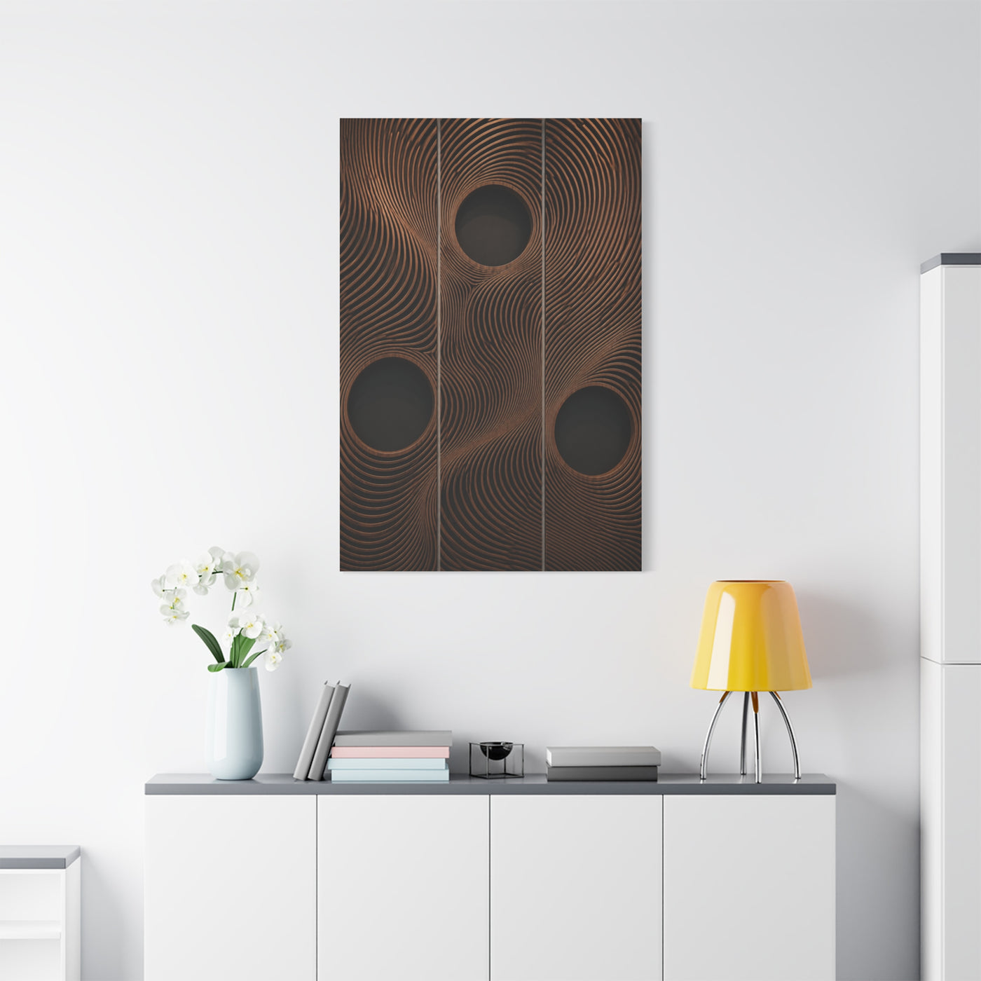 Architectural Wood Wave Panel Geometry Wall Art & Canvas Print