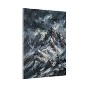 Thick Impasto Oil Mountain Stormscape Wall Art & Canvas Print