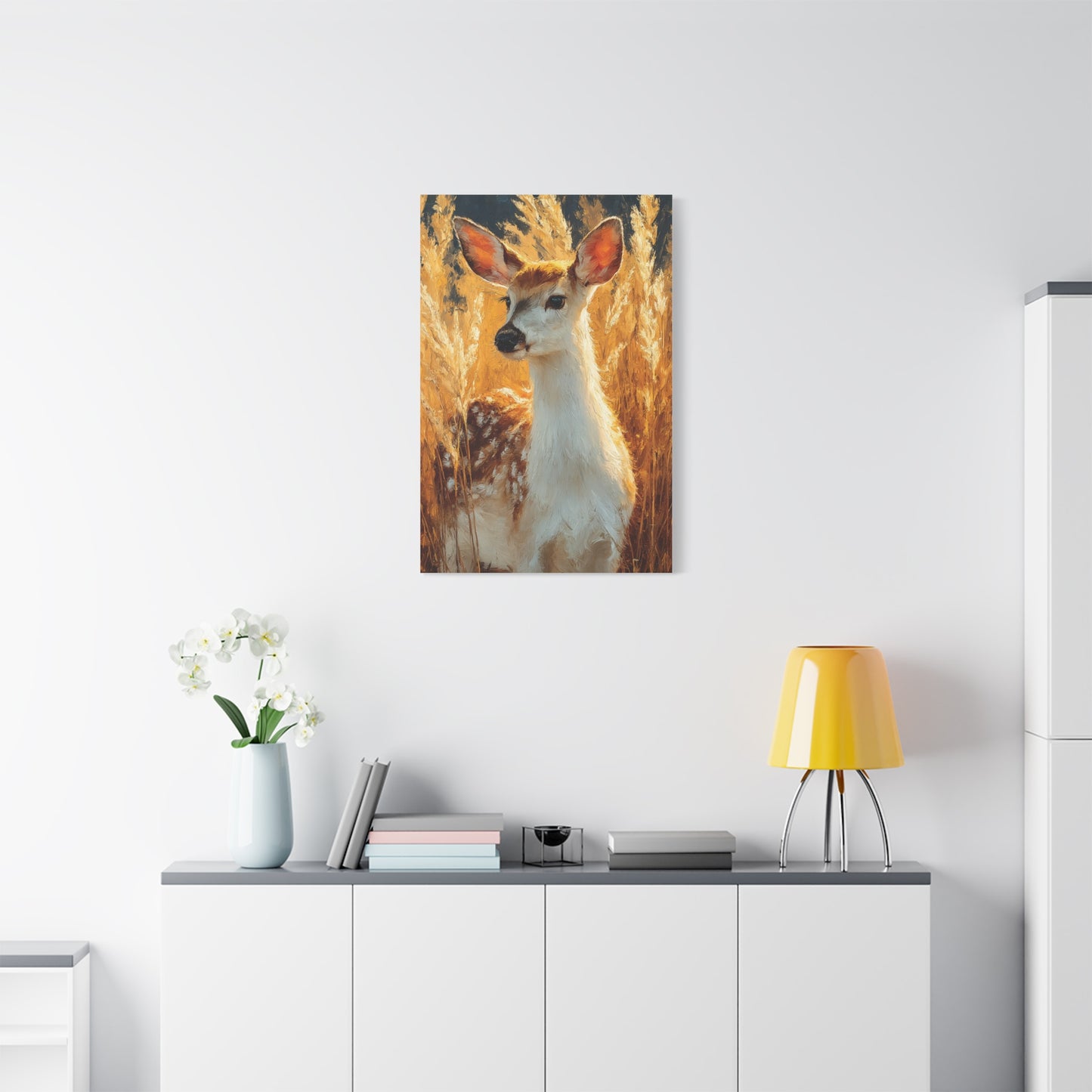 Celestial Moonlit Stag Wall Art & Canvas Print