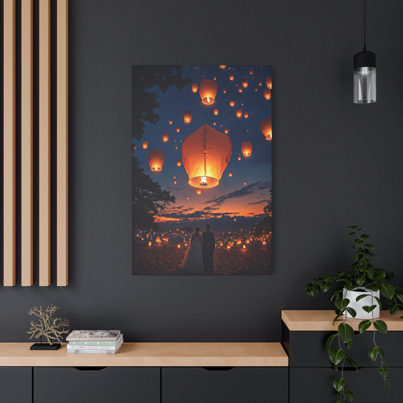 Floating Lanterns at Dusk Wall Art & Canvas Prints