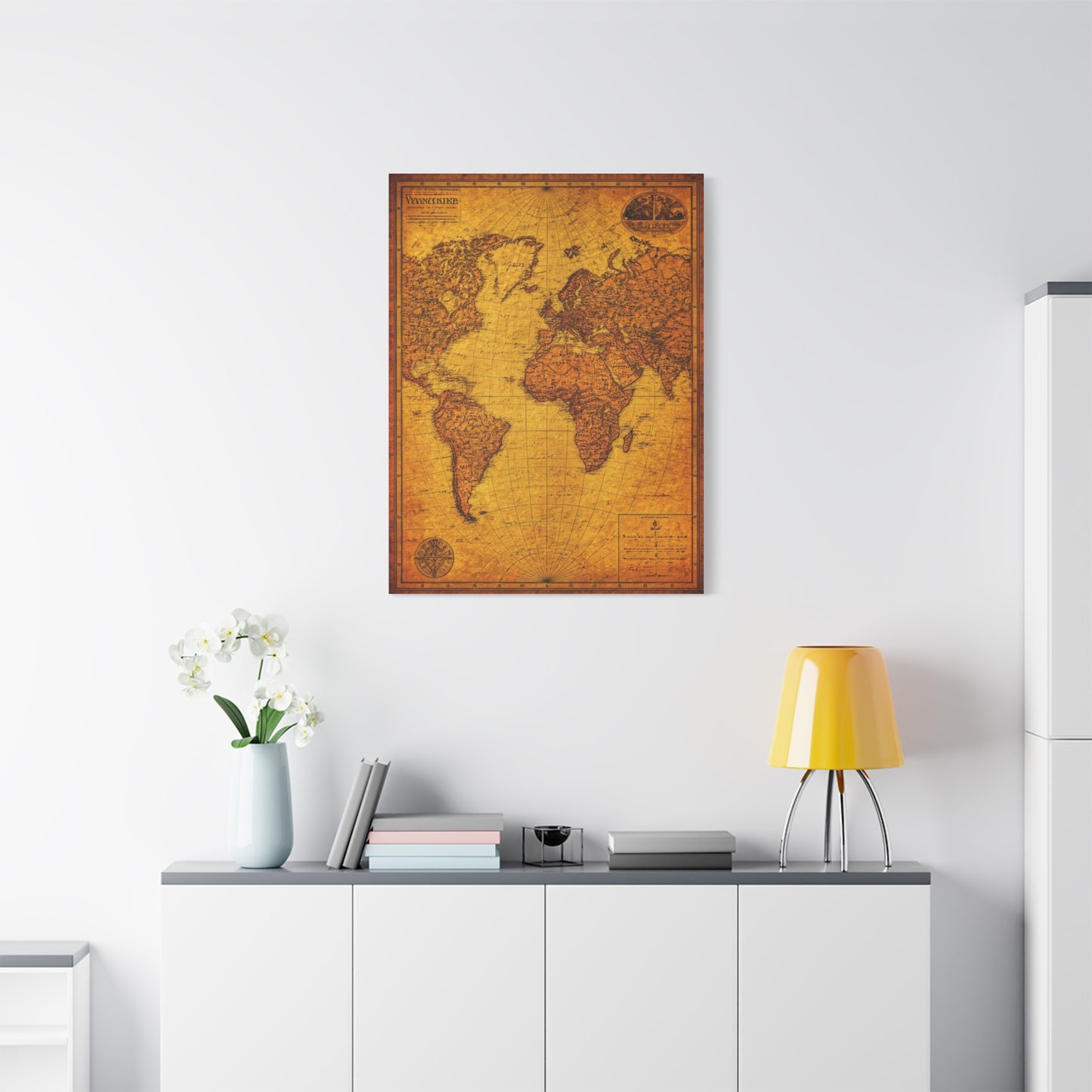 Classic Sepia World Atlas Wall Art & Canvas Prints