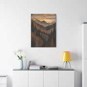 Layered Wood Mountain Forest Relief Trees Wall Art & Canvas Print