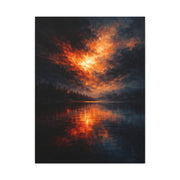 Dramatic Orange Sky Reflection Landscape Wall Art & Canvas Print