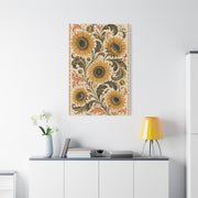 Vintage Botanical Sunflower Pattern Wall Art & Canvas Print