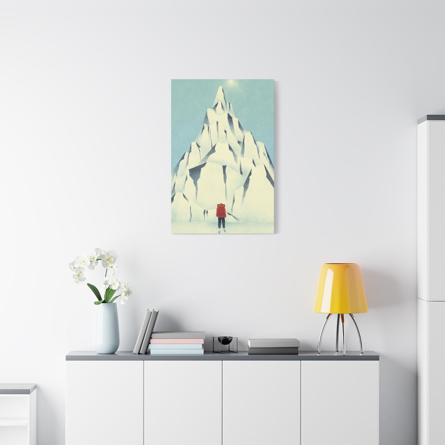 Skiers And Snowy Mountain Wall Art & Canvas Prints