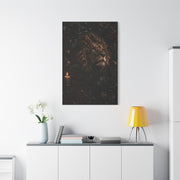 Dark Floral Lion Dramatic Portrait Wall Art & Canvas Print