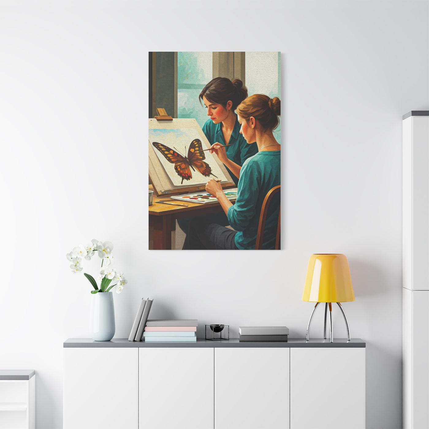 Artistic Butterfly Painting Studio Wall Art & Canvas Prints