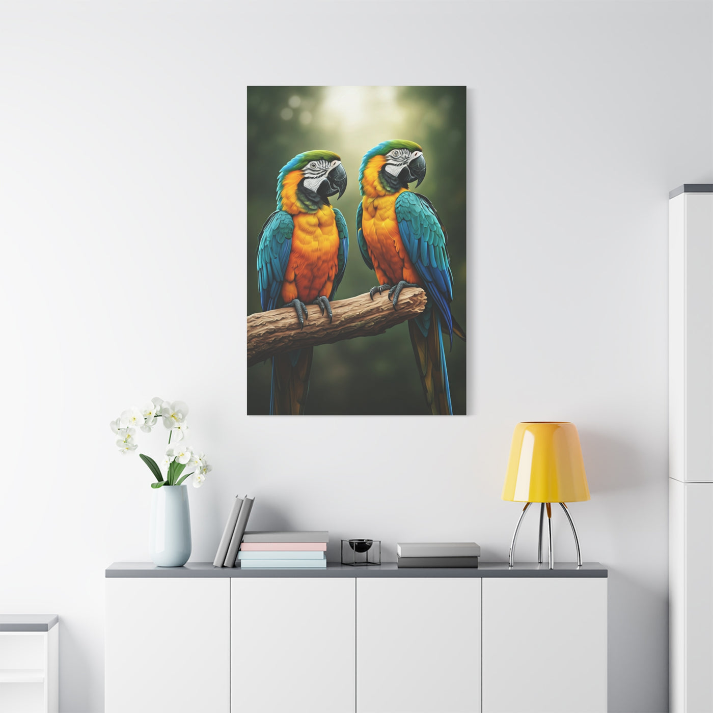 Blue & Gold Macaw Duo Wall Art & Canvas Prints