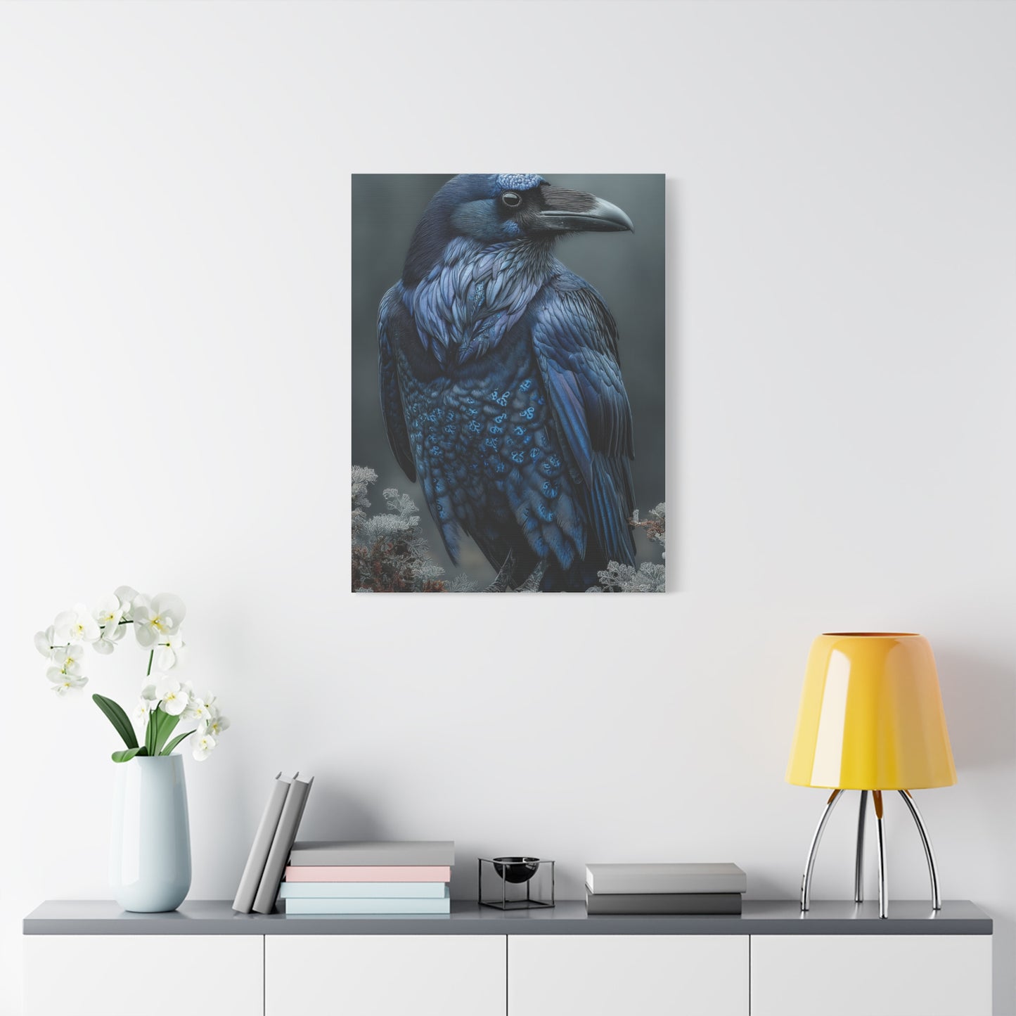Enchanted Rune Raven Wall Art & Canvas Print