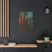 Man Smoking Fire Escape Noir Portrait Wall Art & Canvas Print