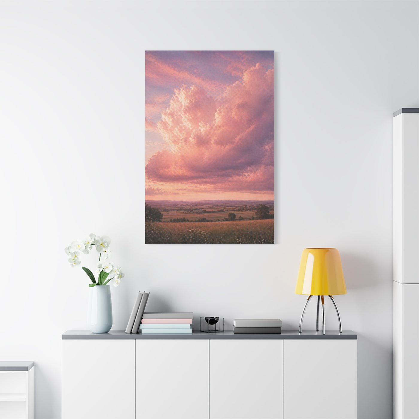 Pink Cloudscape Horizon Landscape Wall Art & Canvas Print
