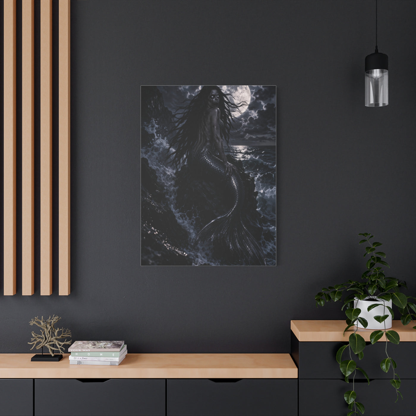Moonlit Gothic Siren Darkness Wall Art & Canvas Print