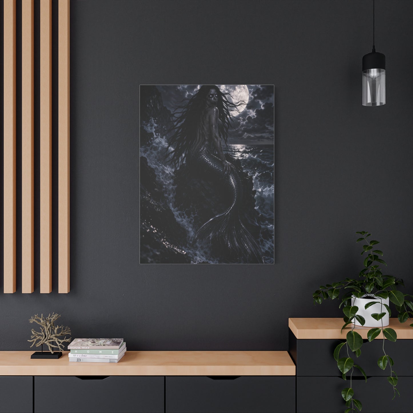 Moonlit Gothic Siren Darkness Wall Art & Canvas Print