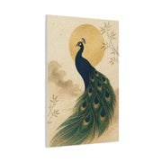 Japandi Moon Peacock Minimal Wall Art & Canvas Print