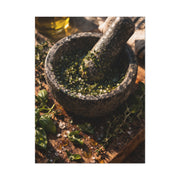 Rustic Herb Mortar and Pestle Wall Art & Canvas Print