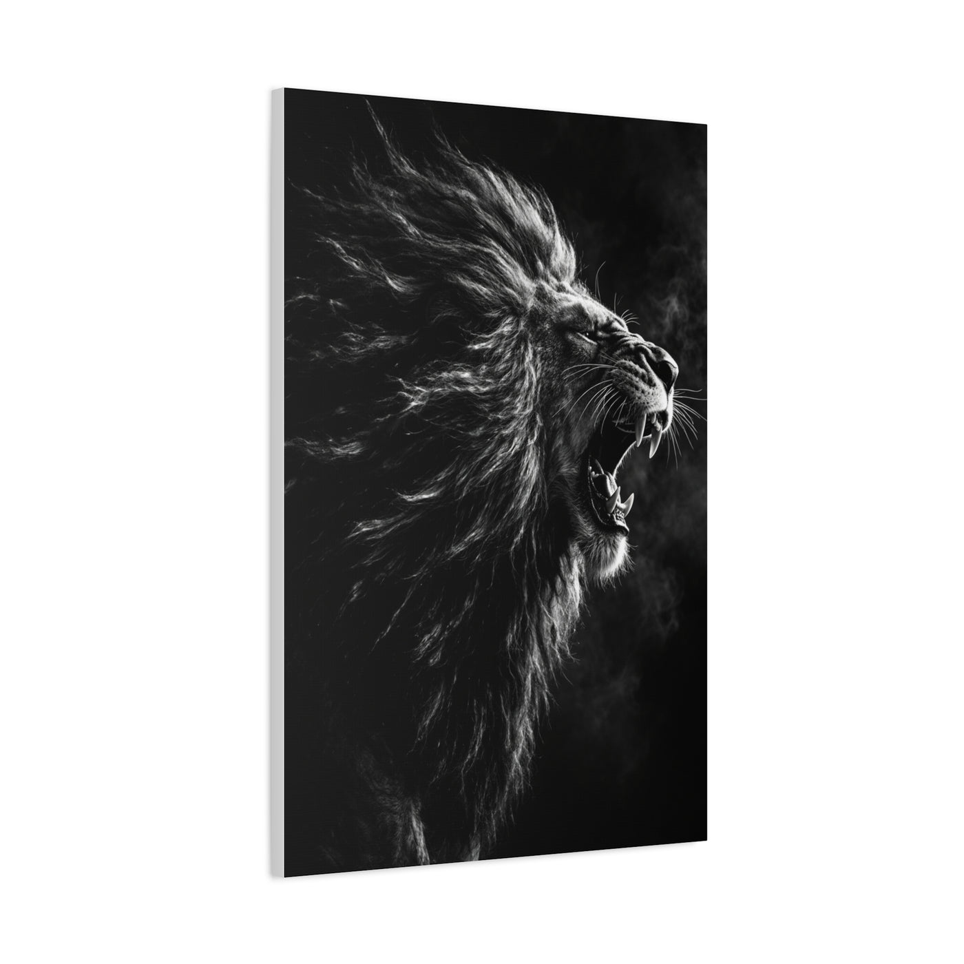 Roaring Lion Monochrome Power Wall Art & Canvas Print