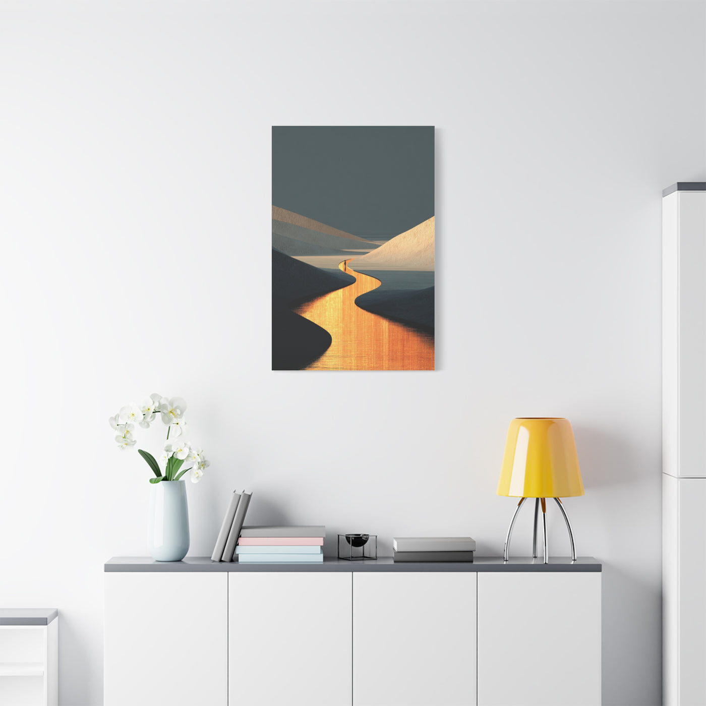 Minimal Gold Desert Horizon Wall Art & Canvas Print
