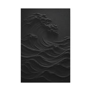 Dark Textured Wave Monochrome Statement Wall Art & Canvas Print