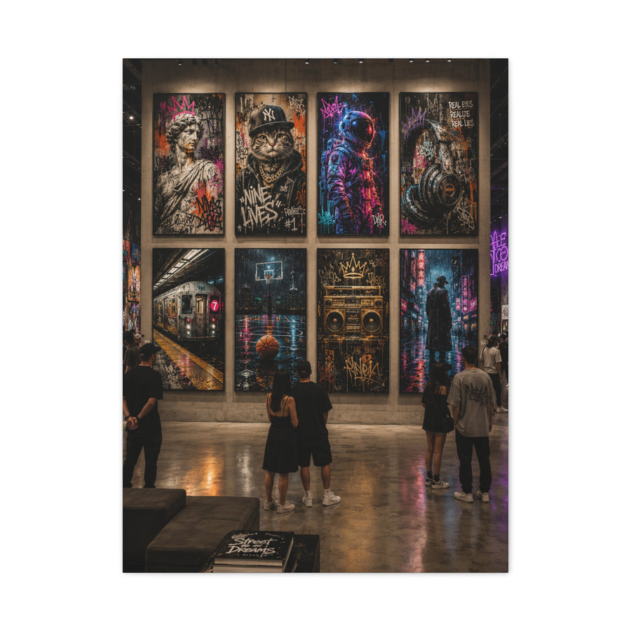 Modern Street Art Gallery Exhibition Street Wall Art & Canvas Print