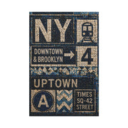 Subway Tile Mosaic Typography Wall Art & Canvas Print