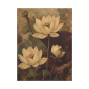 Vintage Lotus Botanical Painting Wall Art & Canvas Print
