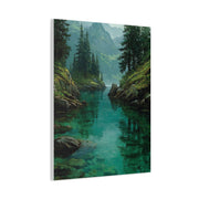 Emerald Mountain Lake Serenity Wall Art & Canvas Print