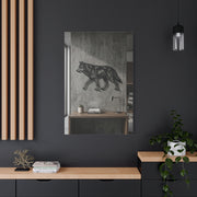 Geometric Line Wolf Wall Sculpture Panel Wall Art & Canvas Print