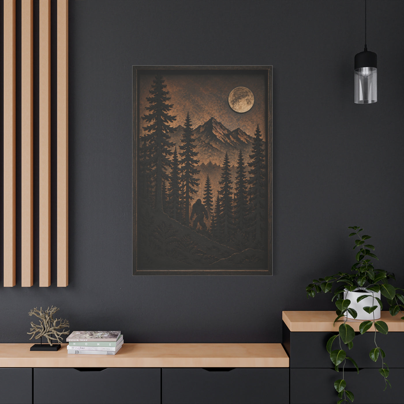 Pacific Northwest Bigfoot Forest Wall Art & Canvas Print