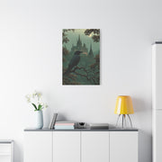 Raven Before Gothic Castle Wall Art & Canvas Print