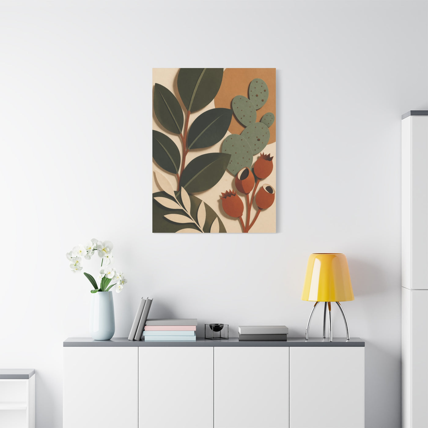 Cut Paper Botanical Modernist Wall Art & Canvas Print