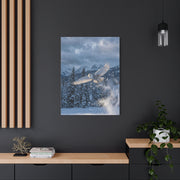 Snowy Owl Mountain Flight Wall Art & Canvas Print