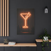 Amber Neon Martini Sign Wall Art & Canvas Print