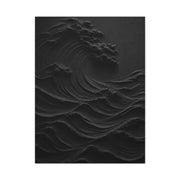 Dark Textured Wave Monochrome Statement Wall Art & Canvas Print