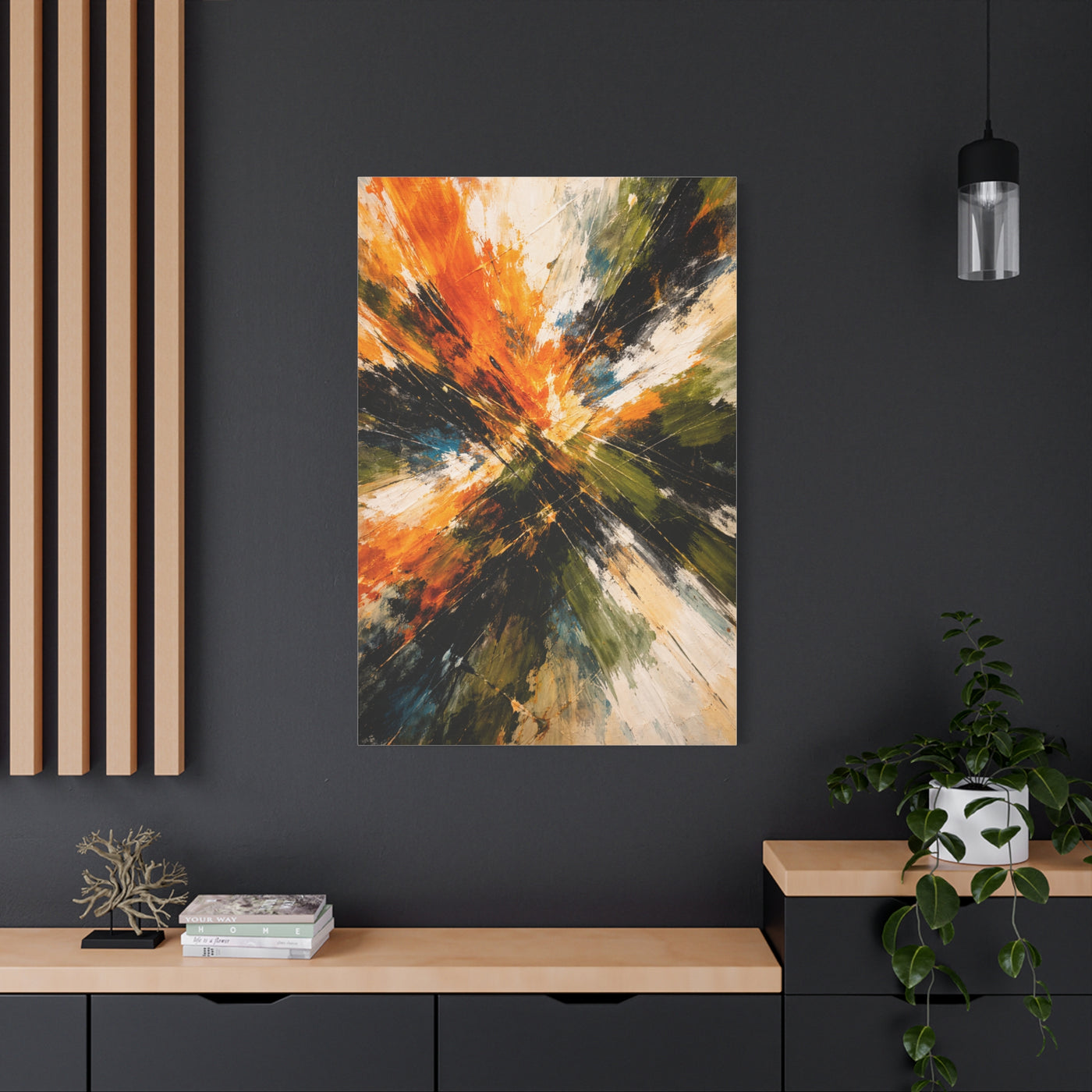 Radiant Orange Explosion Abstract Wall Art & Canvas Print