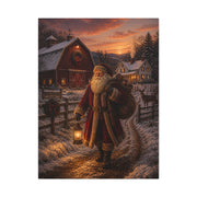 Rustic Farmhouse Santa at Dusk Wall Art & Canvas Print