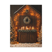 Festive Christmas Entrance With Wreath and Candlelight Wall Art & Canvas Print