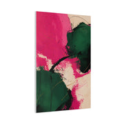 Bold Pink and Emerald Abstract Wall Art & Canvas Print