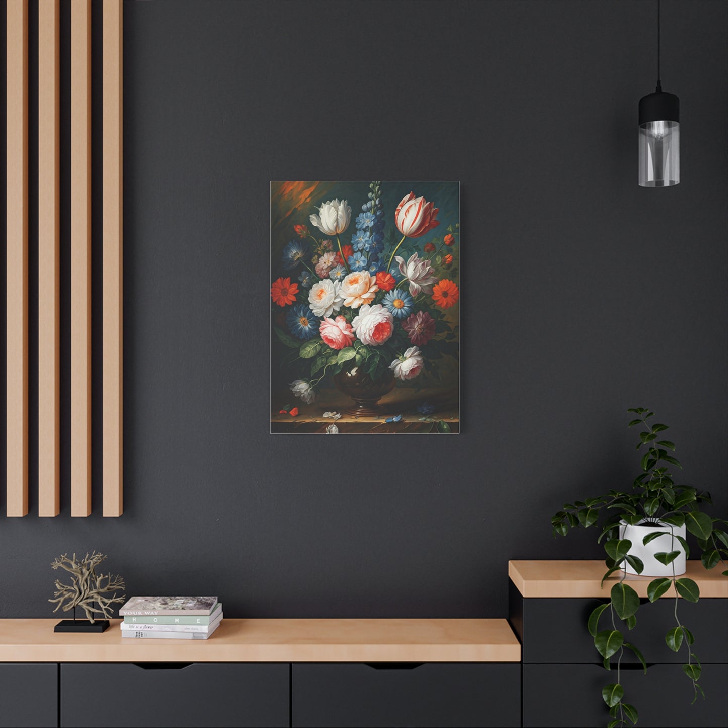 Midnight Bloom Still Life Wall Art & Canvas Print