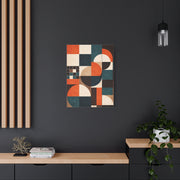 Modern Orange and Teal Geometric Balance Wall Art & Canvas Print
