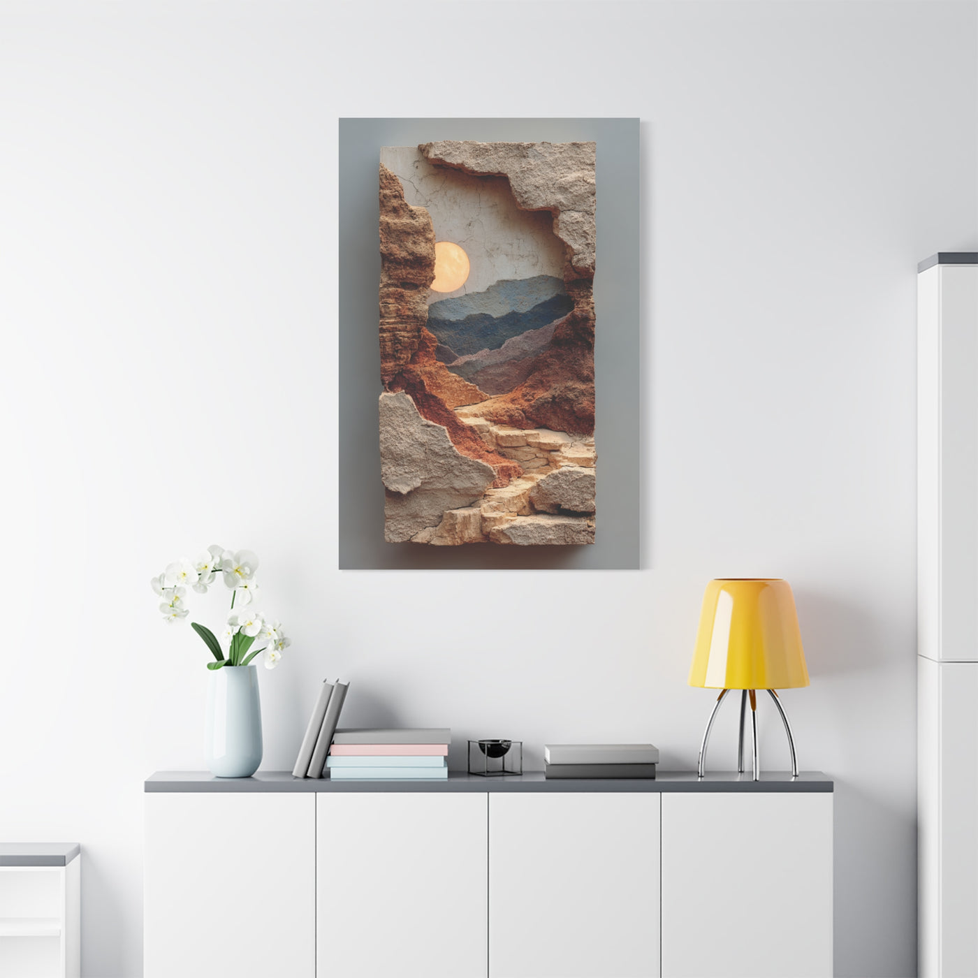 Sculptural Desert Window Relief Wall Art & Canvas Print