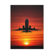 Sunset Departure Jet Silhouette Wall Art & Canvas Prints