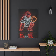 Neon Catcher Sign Sports Wall Art & Canvas Print