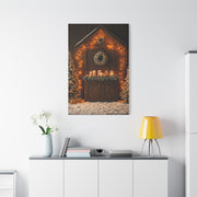 Festive Christmas Entrance With Wreath and Candlelight Wall Art & Canvas Print