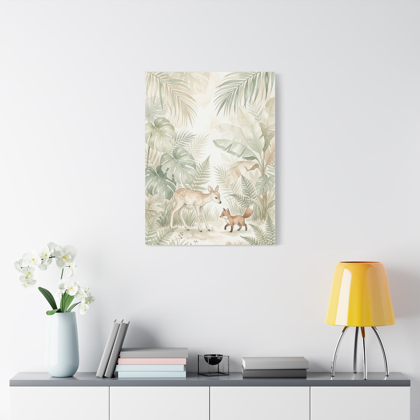 Soft Jungle Nursery Wildlife Tropical Wall Art & Canvas Print
