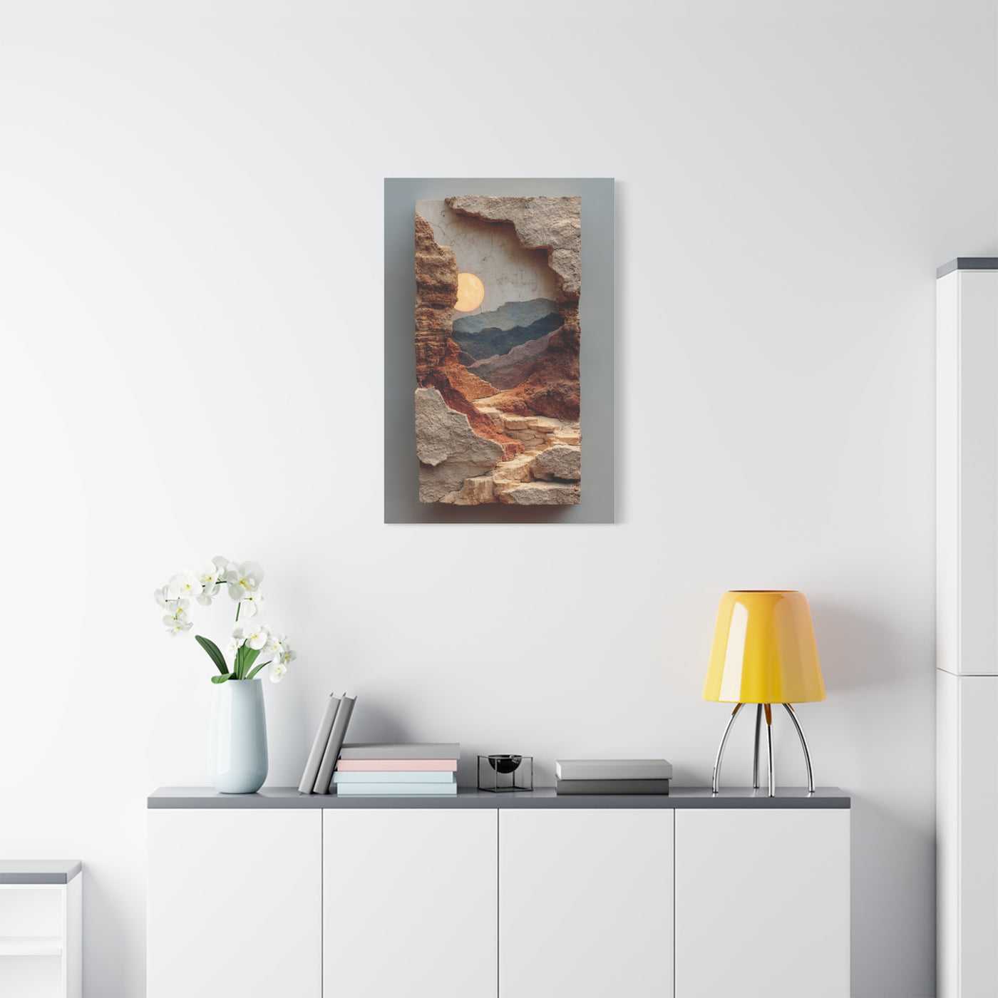 Sculptural Desert Window Relief Wall Art & Canvas Print